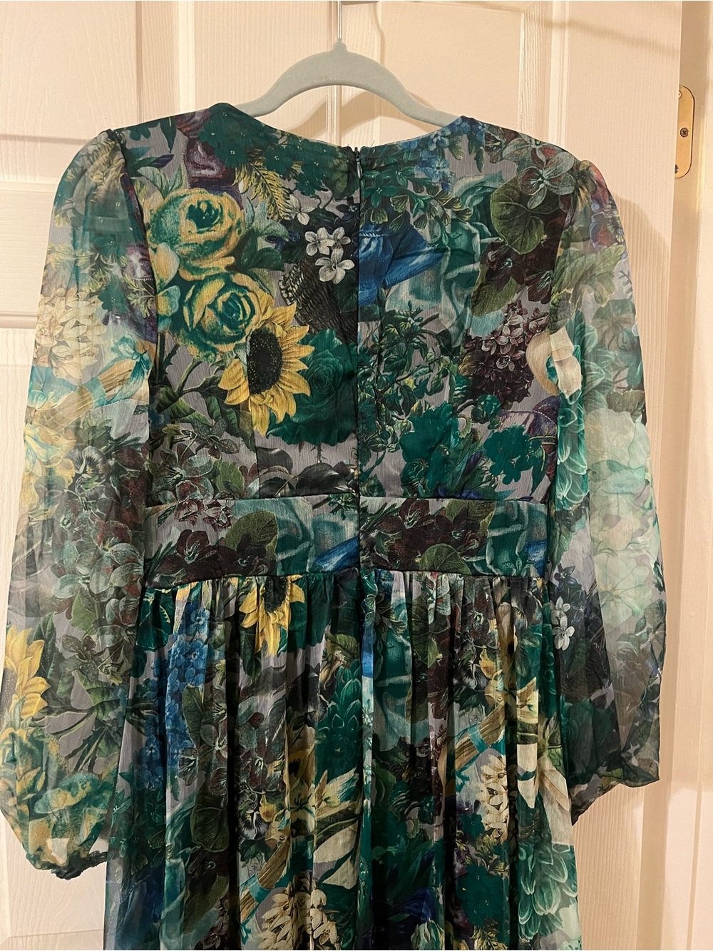 NWT Women’s Toleen Green Floral Tiered Boho Festival Maxi Dress Size Small - Picture 7 of 14